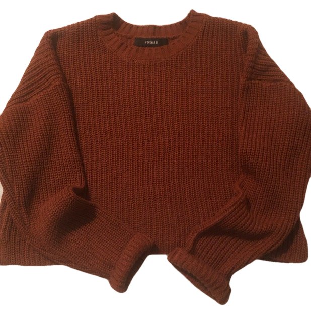 BURNT ORANGE FOREVER 21 SWEATER SZ M