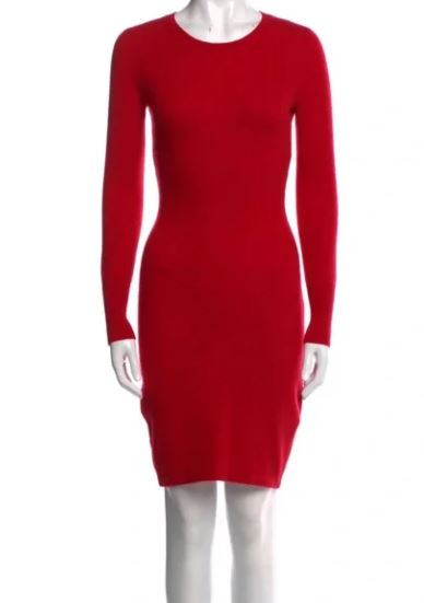 Red Cashmere Sweater Dress (SZ M)