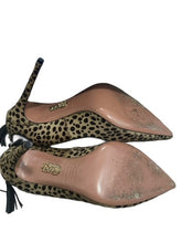 Cargar imagen en el visor de la galería, AQUAZZURA FOREVER MARILYN CHEETAH PRINT HEELS (SZ 40)
