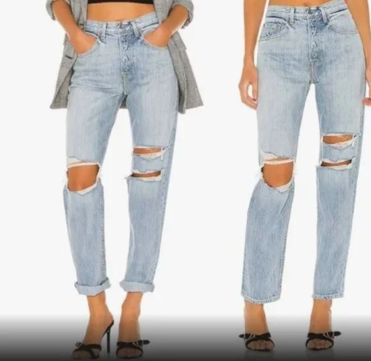 GRLFRND Isabeli Ripped High Waist Jeans (sz 31)