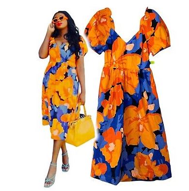 Orange Floral Tabitha Brown Dress (SZ 4)