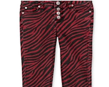 Cargar imagen en el visor de la galería, Hudson Girl&#39;s Zebra Print Skinny Jeans Red (SZ 10)
